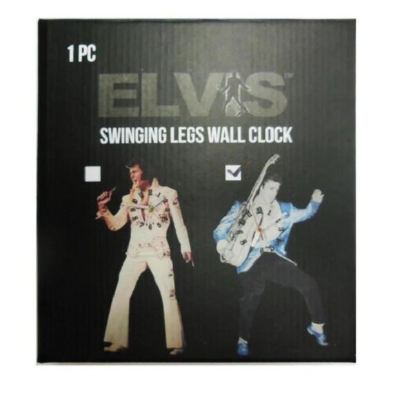 New Elvis Presley Swinging Legs Wall Clock NIB Blue Suede Shoes Home Decor Photo - Picture 2 of 3